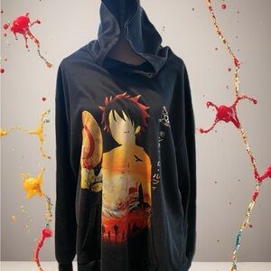 Handmade Black Graphic Crewneck Sweater‎